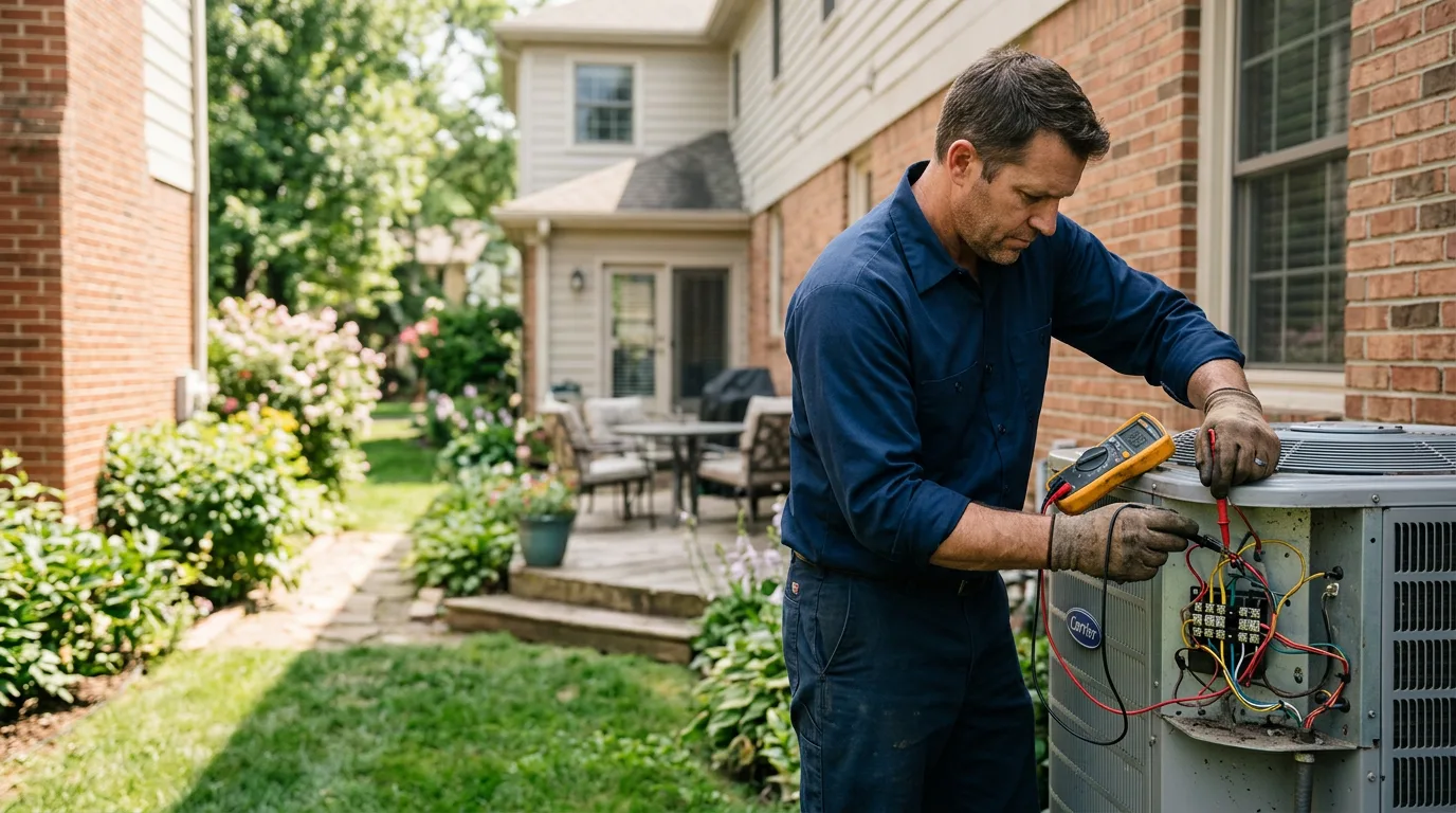 HVAC technician working near Willow Hill, IL
